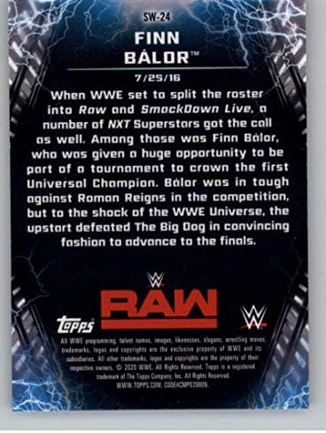 2020 Topps Chrome WWE Şok Edici Güreş Kazandı SW-24 Finn Balor -07-25 Topps Şirketinden Resmi Dünya Güreş Eğlence Ticaret