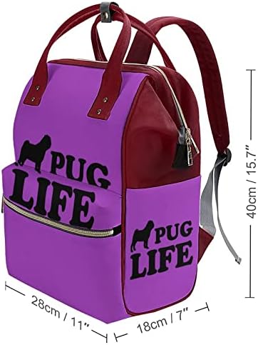 Pug-Hayat Bezi Çanta Sırt Çantası Şık Analık Bez Torba İşlevli Su Geçirmez Seyahat Hemşirelik Omuz Sırt Çantası