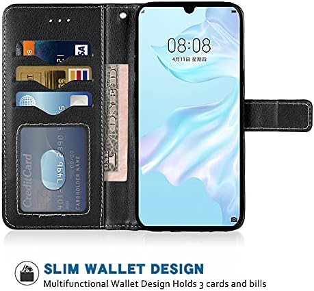 FDCWTSH ıle Uyumlu Huawei P30 Cüzdan Kılıf Bilek Kayışı Kordon açılır deri kılıf kart tutucu Standı Cep Aksesuarları Folio Çanta