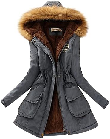 ZDFER Uzun Palto Kadınlar ıçin, Kış Sıcak Aşağı Ceketler Polar Zip Up Sweatshirt Hoodies Casual Dış Giyim Cepler ıle Tops