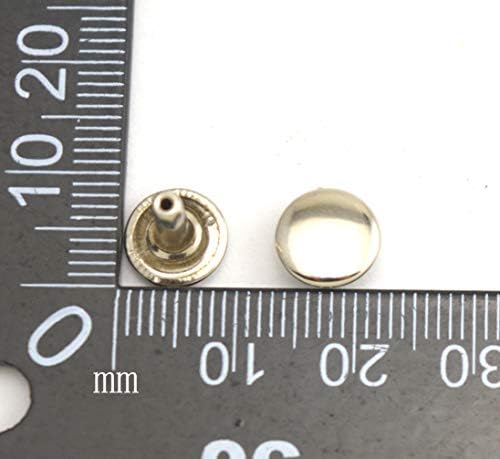 Wuuycoky Simli Çift Kap Deri Perçinler Boru Şeklindeki Metal Çiviler Kap 9mm ve Sonrası 6mm Paketi 60 Takım