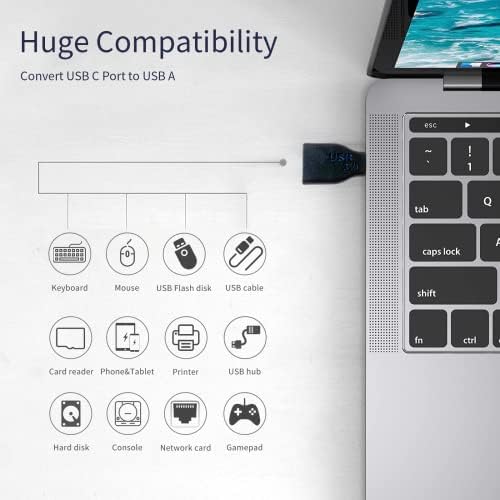 USB C-USB Adaptörü, MİTATTOK USB C Erkek-USB A 3.0 Dişi Adaptör, 5G Veri İletimi, iMac 2021 iPad Pro 2021 MacBook Pro 2020 MacBook