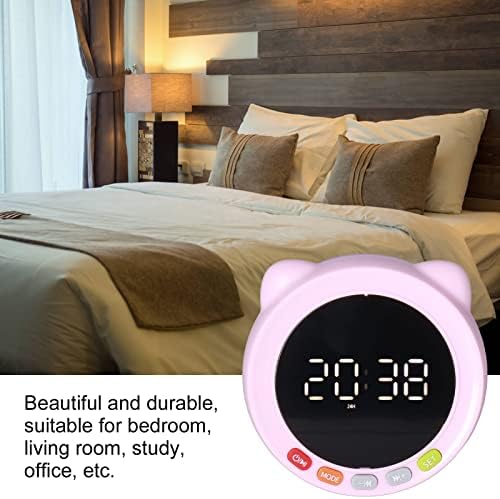 Yatak Odası için Bluetooth Hoparlörlü Zunate Taşınabilir Dijital Çalar Saat, Şarj Edilebilir Uyandırma Işıklı Dijital Bluetooth