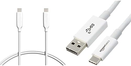 Temelleri Hızlı Şarj 60W USB-C3. 1 Gen2'den USB-C Kablosuna-3 Ayak, Beyaz ve USB Tip-C'den USB-A'ya Erkek 3.1 Gen2 Adaptör Şarj