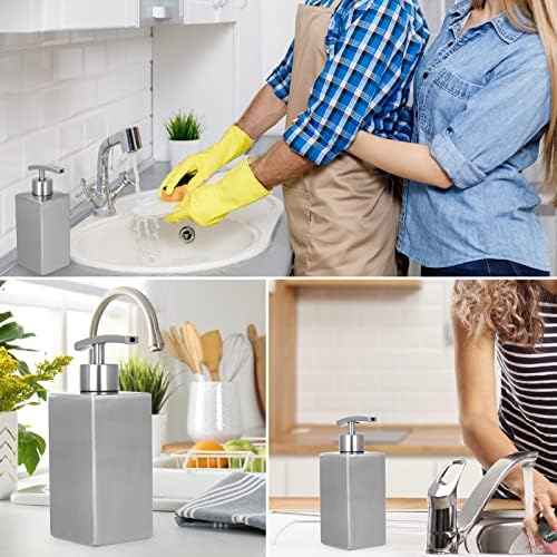 Bulaşık Sabunu Dispenseri El Sabunu ve Losyon Şişesi Dispenseri, Mutfak ve Banyo Tezgahı için, Basit Modern Paslanmaz Çelik Fırçalanmış