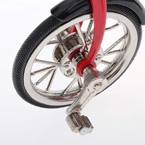 Yıju 1/10 Alaşım Simüle Üç Tekerlekli Bisiklet Mini Modeli Dekorasyon Doğum Günü Hediyeleri-Kırmızı 1