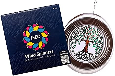 ISEO Hayat Ağacı Rüzgar Spinner 15 inç Ekstra Büyük-Açık Sundurma Süslemeleri-Tatil Yard Aksesuarları-Eğlenceli Bahçe Güzelleştirme