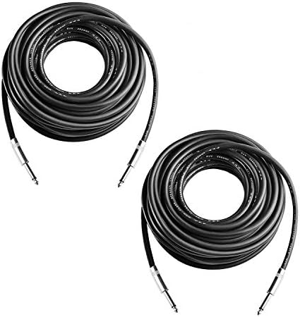 Yoico 2 Pcs 50 Ayaklar Profesyonel 1/4 için 1/4 Hoparlör Kabloları, çifti 50 ft 12 Ölçer 1/4 Erkek İnç ses amplifikatörü Bağlantı