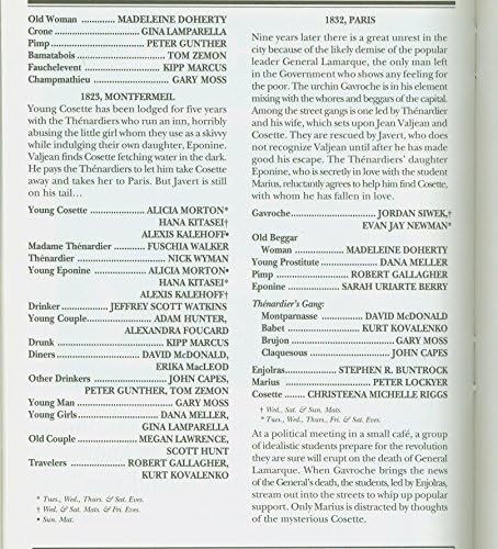 Sefiller, 10. Yıldönümü + Broadway playbill + Alicia Morton, Robert Marien