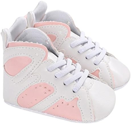 KONFA Yürüyor Bebek Bebek Erkek Kız Yüksek Üst Deri Sneakers,0-18 Ay için, Çocuklar Dantel-up Yumuşak Sole Beşik Ayakkabı