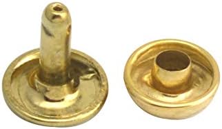 Wuuycoky ışık altın Çift Kap Mantar Perçin Metal Çiviler Kap 15mm ve Sonrası 12mm Paketi 40 Takım