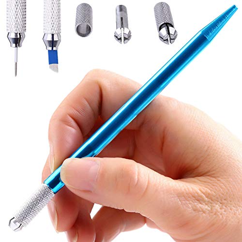 Microblading Kalemler Mavi 5 Parça ışık Manuel Dövme Kaş Kalemler Kalıcı Makyaj Malzemeleri İçin Dayanıklı Alüminyum Kalem İle