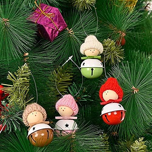 MONSTE Noel Örme Şapka Çan Kolye Süsler Peluş Asılı Bells ile Dekor için Noel Ağacı Asılı Bebek Hediyeler için Ev Dekorasyon(Pembe)