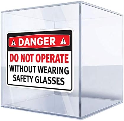 Etiketler Çıkartma Tehlikesi Koruyucu Gözlük Takmadan Çalışmayın 30 X 19,8