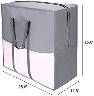 126L 4 Paketi Büyük Alt Temizle Pencere Kapasiteli giysi saklama çantası Organizatör Takviyeli Kolu ile Sağlam Kumaş için Yorgan,