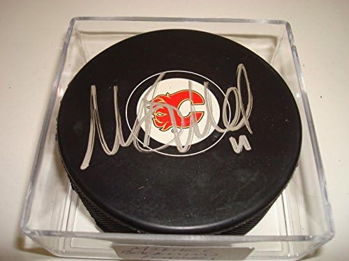 Mikael Backlund İmzalı Calgary Flames Hokey Diski İmzalı b İmzalı NHL Diskleri