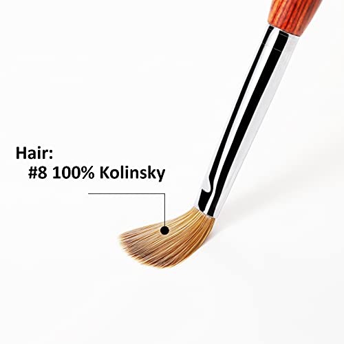 NMKL38 Akrilik Tırnak Fırçası Kolinsky Saç Ahşap Saplı Akrilik Toz Sıvı Manikür Pedikür Aracı (Boyut 8)
