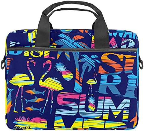 Flamingo Plaj Ananas laptop çantası Kadınlar için Messenger omuzdan askili çanta 14.5 İn Laptop taşıma çantası İş Evrak Çantası