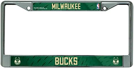 Rico Industries NBA Milwaukee Bucks Standart Krom Plaka Çerçevesi, 6 x 12.25
