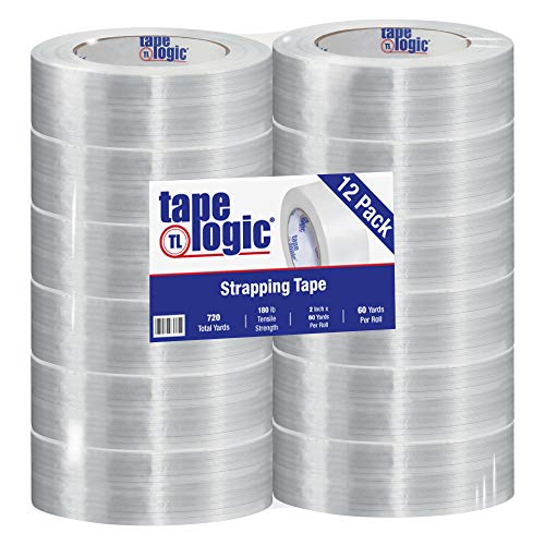 Poly Bag Guy Tape Logic 1400 Çemberleme Bandı, 2 x 60 yds, Temizle, 12 / Kutu