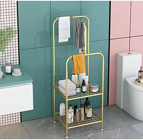 Bağlantısız Banyo Raf 2 Katmanlı Metal Kulesi Banyo Raf Havlu Askısı ile Oturma Odası Çamaşır Oturma Odası Dekor için (Renk: