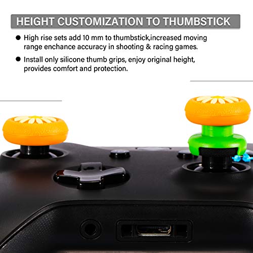 Playrealm FPS Thumbstick Genişletici ve 3D Doku Kauçuk Silikon kulp kılıfı Xbox Serisi X/S ve Xbox One Denetleyicisi için 2 Takım