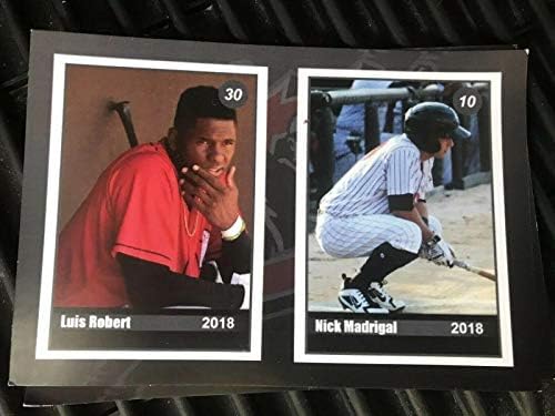 Luis Robert ve Nick Madrigal White Sox Kannapolis Çaylak Kartı Şerit Promosyon-Beyzbol Slabbed Çaylak Kartları