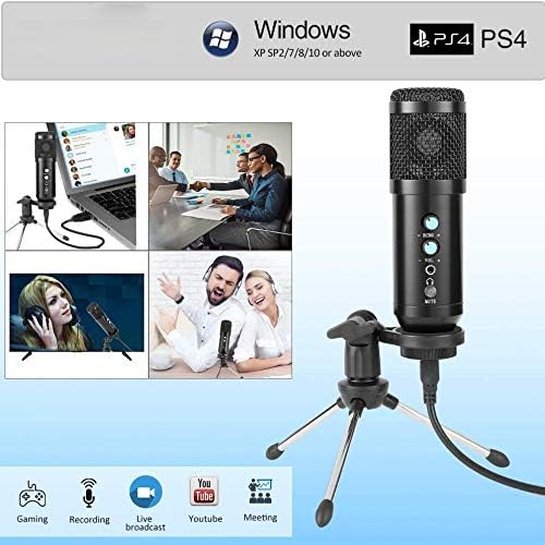 mikrofon Profesyonel USB Kondenser Mikrofon Ses Kayıt PC Laptop için Canlı Streaming
