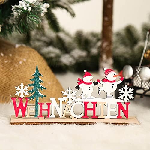 CHBC Noel Masa Süslemeleri Ahşap Noel Kar Santa Kardan Adam Ağacı Mutlu Tatiller ile Centerpiece için Ev Ofis Parti