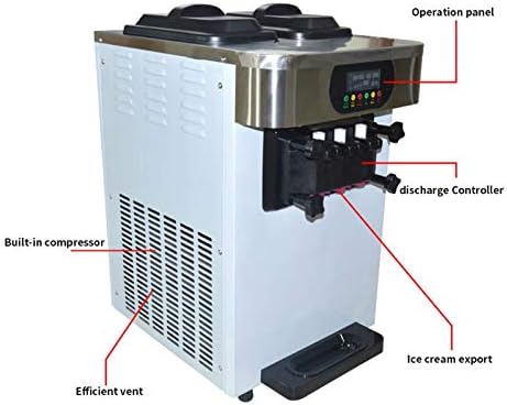 110 V / 220 V ticari yumuşak hizmet dondurma makinesi otomatik 18L / H R410 / R22 paslanmaz çelik elektrikli taylor dondurma