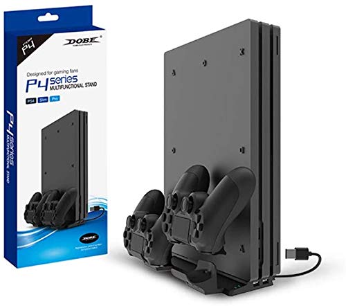 PS4 Slim/Pro/Normal Konsol için Dikey Stant, LED Işıklı Playstation 4 için Denetleyici Şarj İstasyonu, Çift Şarjlı USB Bağlantı