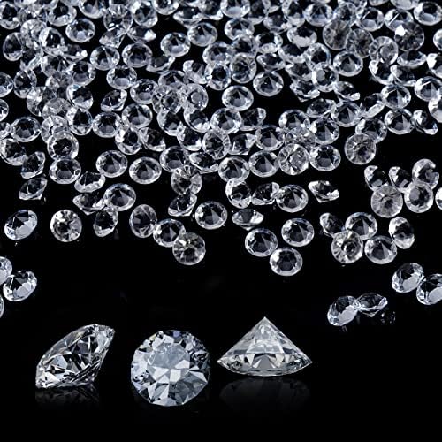 SUREAM 2000 Pcs Akrilik Buz Kayalar, 10mm / 0.39 İnç Diamonds için Dekorasyon Düğün Parti, Hiçbir Delik Temizle Taşlar Hazine