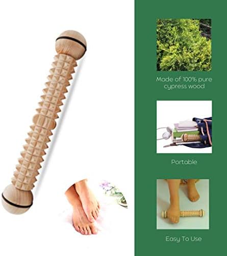 Doğal Selvi Ahşap Dikenli ayak masaj silindiri - Plantar Fasiit ve ayak kavisi Ağrı kesici Ahşap Terapi