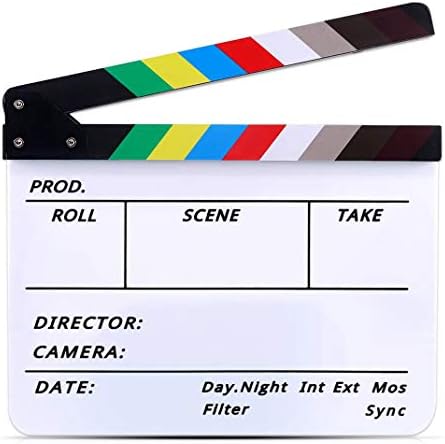Lynkaye Film Film Video Fıçı Tahtası ırector's Cut Eylem Sahne Klaket Kurulu, Film Tema Parti Süslemeleri-Siyah/Renkli, 11.8x10.