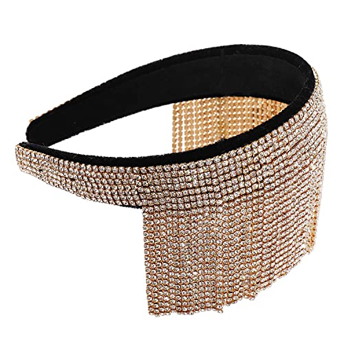 Elmas Bantlar Kadınlar için Rhinestone Kadife Yastıklı Kafa Bandı Püskül Moda Hairband Kristal Şapkalar Bejeweled Parti Düğün