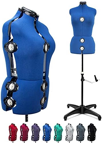 Mavi 13 Aramalar Kadın Kumaş Ayarlanabilir Manken Elbise Formu Dikiş için, Manken Vücut Torso ile Standı, kadar 70 Omuz Yüksekliği.