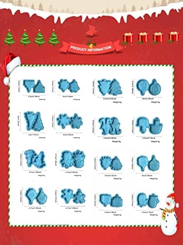 16 Pcs Noel Küpe silikon kalıplar için Reçine Döküm, HOİNCO Küpe Kombinasyonu Epoksi Kalıp Noel Süsler Kar Tanesi Kolye Noel