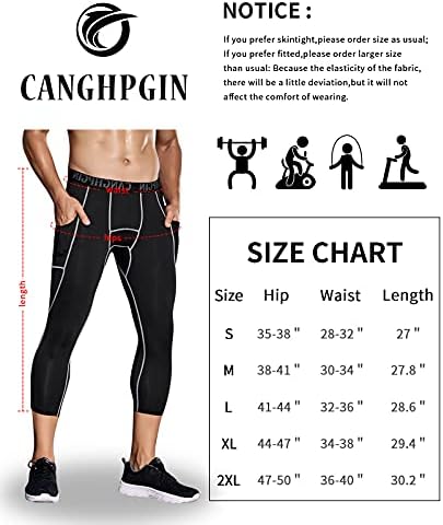 CANGHPGIN 2 Paket 3/4 Sıkıştırma Pantolon Erkekler Cepler ıle Kuru Serin Spor Baselayer Koşu Egzersiz Tayt Tayt Şort