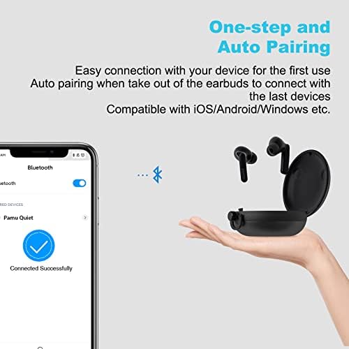 Pamu Sessiz kablosuz Kulaklık Hibrid Aktif Gürültü Iptal Bluetooth Kulaklıklar 5.0 Kulak ANC Kulaklık ile 6 Mics CVC8. 0 ENC