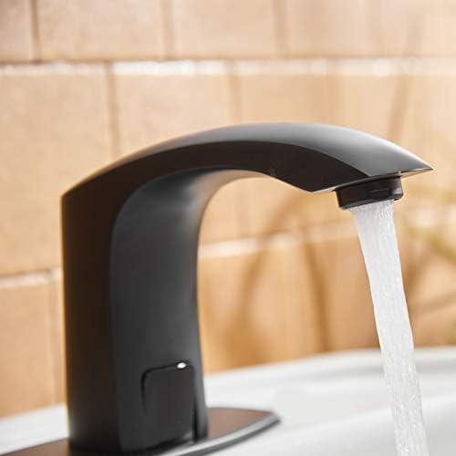BWE Siyah Fotoselli Banyo Musluk Otomatik Sensör ile Delik Kapak Plakası Eller Serbest Banyo Lavabo Su Dokunun Kontrol Kutusu