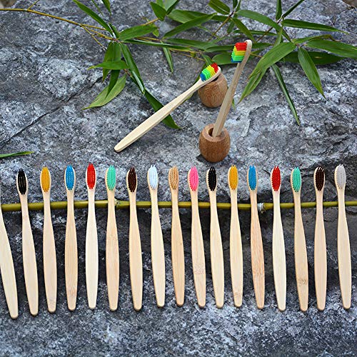 Diş Fırçası Yumuşak Kıllar, 10 Adet Düz Bambu Kolu Ev Yetişkin Yumuşak Kıllar Diş Sakız Bakımı Diş Fırçaları-Rastgele Renk