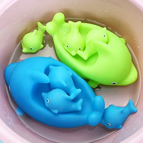 ManFull Erken Çocukluk Oyuncaklar 4 Adet Sevimli Su Sprey Şamandıra Yunus Banyo Oyunu Oyna Bebek Banyo Sıkmak Oyuncak Yeşil