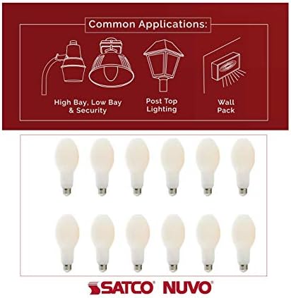 Satco Yeni! Gelişmiş Hi-Pro Led Filament Lamba, S13132, 30 Watt LED HID Değiştirme; ED23; 830; 3000 K; Orta Taban; 120-277 Volt;