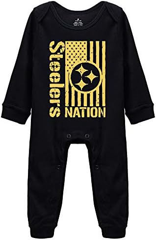 SiYooca Moda Butik Giyim Steelers Ulus Kızlar Uzun Kollu Onesies Unisex Bebek Bodysuit