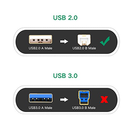 UGREEN Yazıcı Kablosu USB Aktif Tekrarlayıcı USB 2.0 A B Erkek Yazıcı Tarayıcı Kablosu PC Mac HP Canon Lexmark Epson Dell Xerox