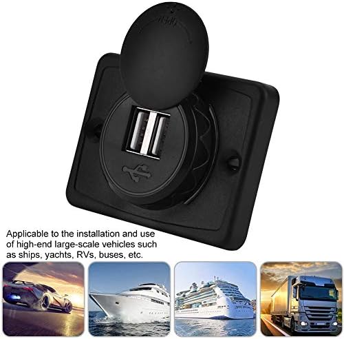 SANON 3.1 A USB bağlantı noktası şarj priz 12V LED su geçirmez araba çift siyah ABS