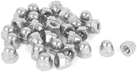 X-DREE 10-32 304 Paslanmaz Çelik Kubbe başlık Altıgen Somun Gümüş Ton 30 adet (10 -32 304 Tapas de cabeza de cúpula de acero