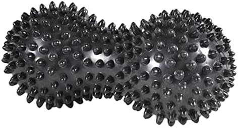 F Fityle Fıstık Şekilli Dikenli Masaj Silindiri Plantar Fasiit için PVC Ayak Masaj Topu Seti-Siyah