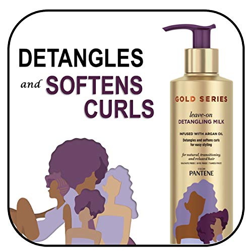 Pantene, Detangling Milk Hair Treatment, Sülfatsız, Pro-V Gold Serisi, Doğal ve Kıvırcık Dokulu Saçlar için, 7,6 floz