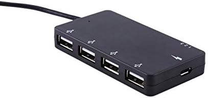 Junluck Mikro USB Hub OTG Adaptörü, destek Çalışırken Değiştirilebilir Uzatma Adaptörü 4 Port OTG Kablo Adaptörü, Tablet Bilgisayar